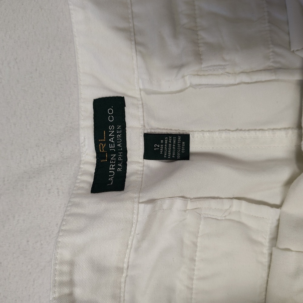 Lauren Ralph Lauren White Cotton Nautical Capri Women Size 12 Anchor Tag - Picture 14 of 16